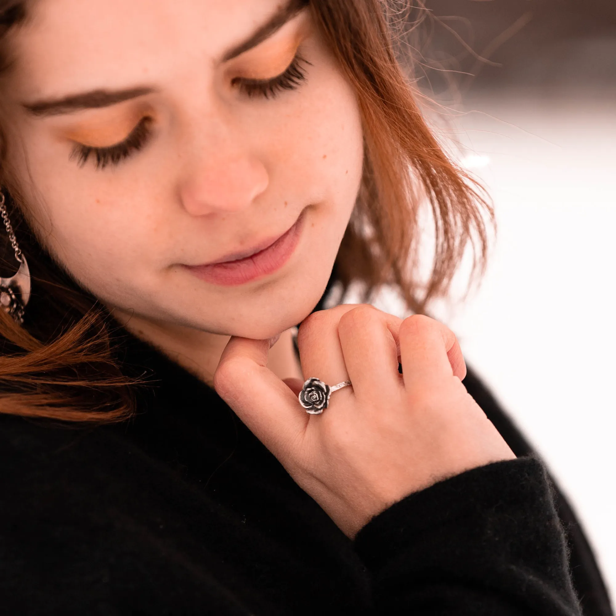 Sterling Silver Rose Ring