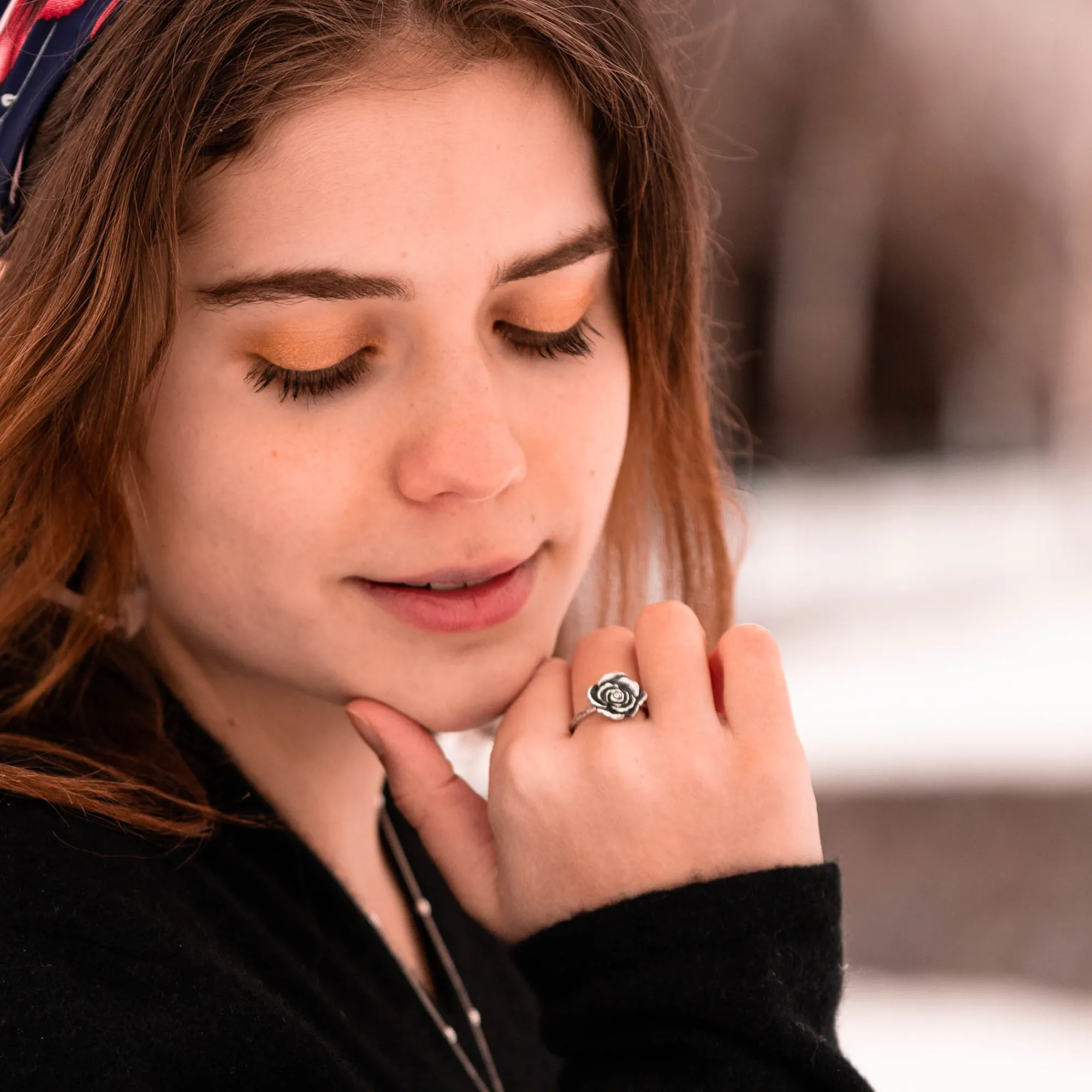 Sterling Silver Rose Ring