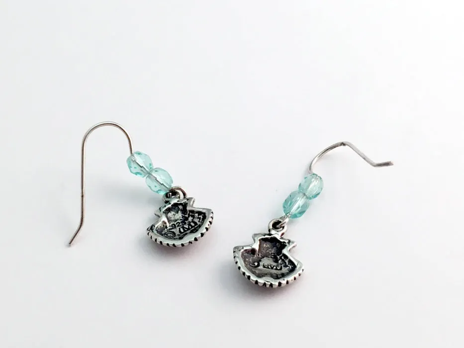 Sterling silver small scallop seashell earrings-ocean, sea shell, beach-scallops