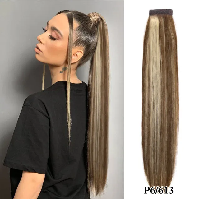 Straight Brazilian Human Hair Ponytail Clip In Extensions