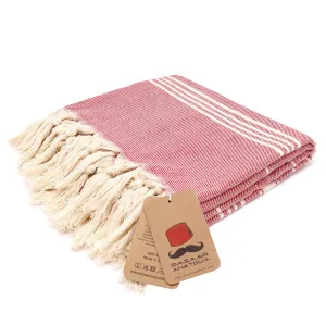 Stripe Turkish Beach & Peshtemal Towel - Fuscia