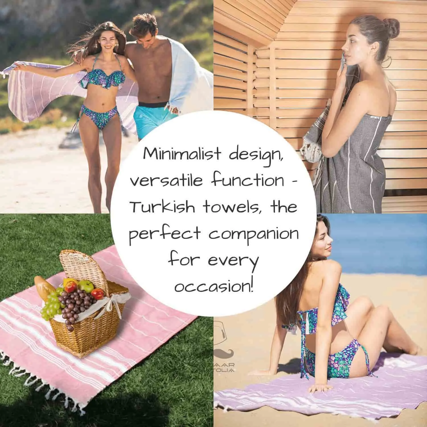 Stripe Turkish Beach & Peshtemal Towel - Orange