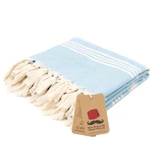 Stripe Turkish Beach & Peshtemal Towel - Turquoise