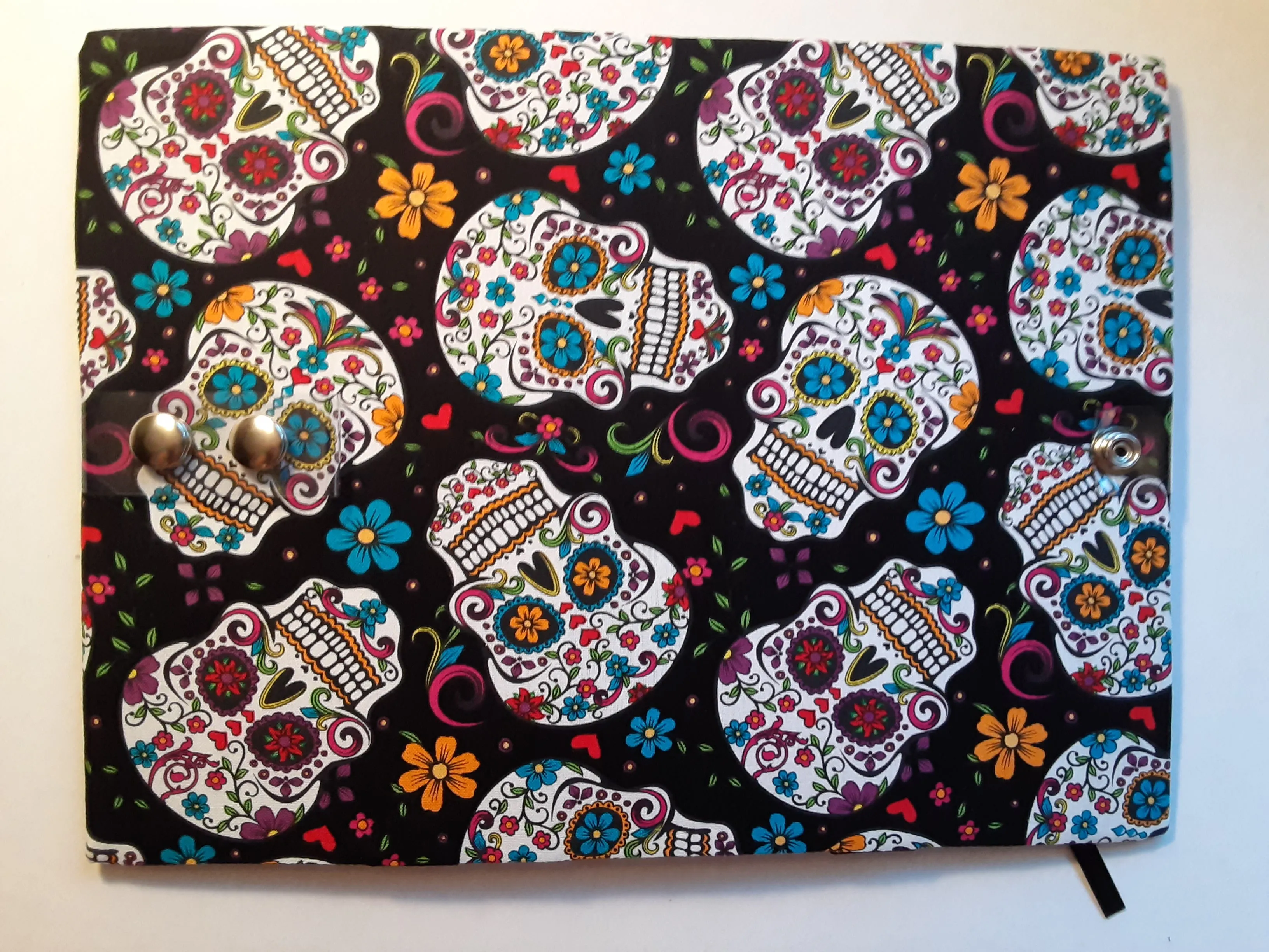 Sugar Skulls Black Book Holder/Cover