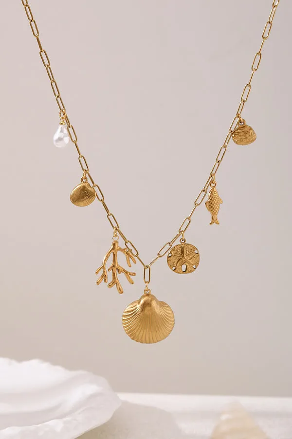 Summer Beach Style Shell Pearl Necklace