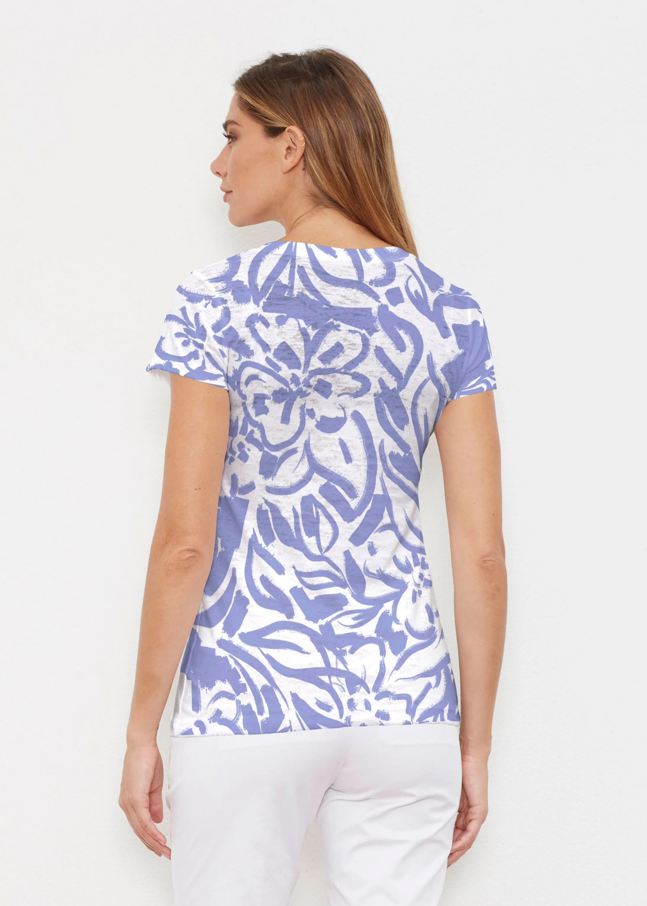 Summer Breeze Perri (8164) ~ Signature Cap Sleeve V-Neck Shirt