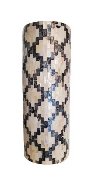 Tall Mother of Pearl & Abalone Shell Vase