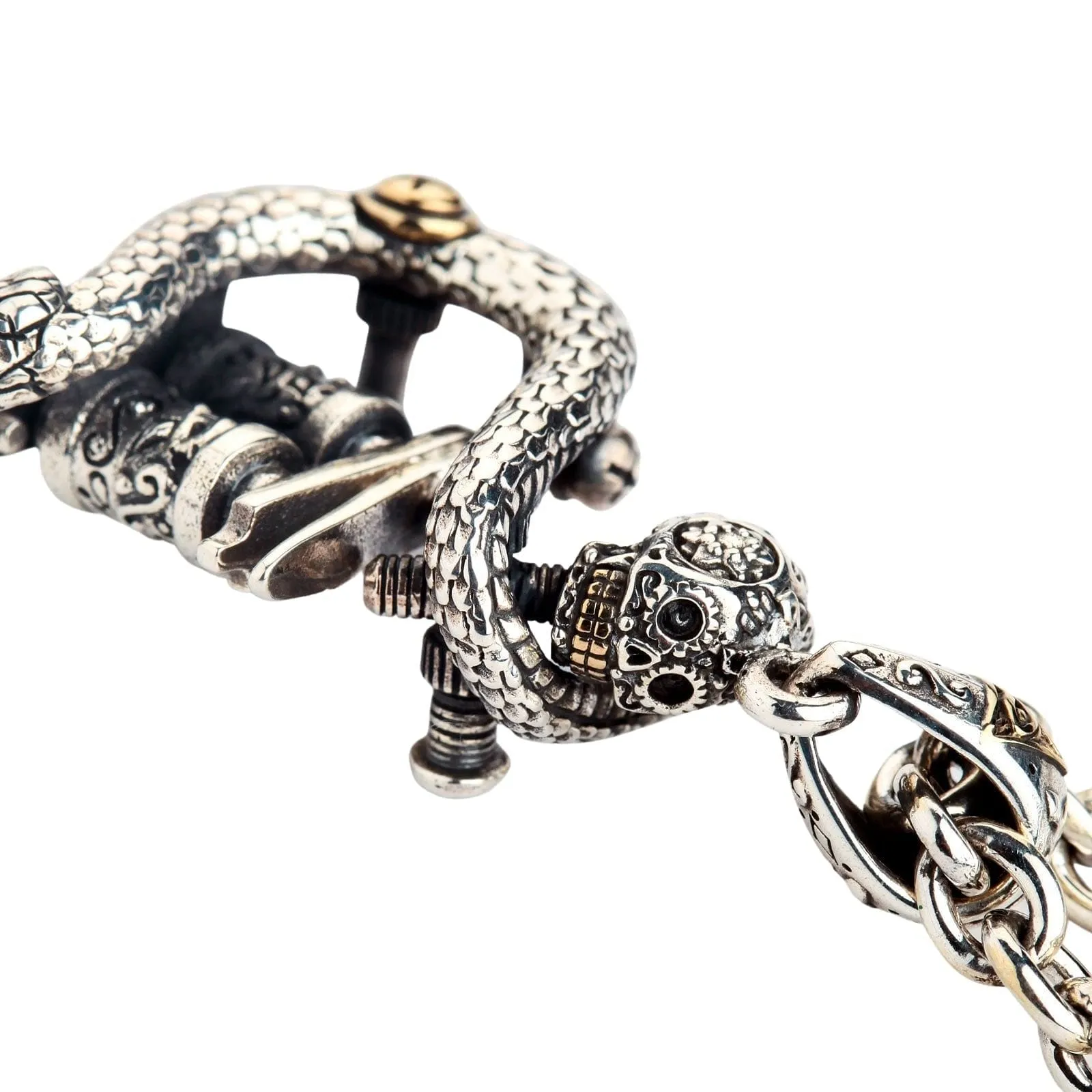 Tattoo Machine Gun Sugar Skull Sterling Silver Gothic Pendant