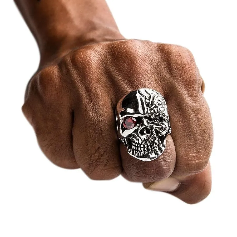 Terminator Cyborg Sterling Silver Skull Ring