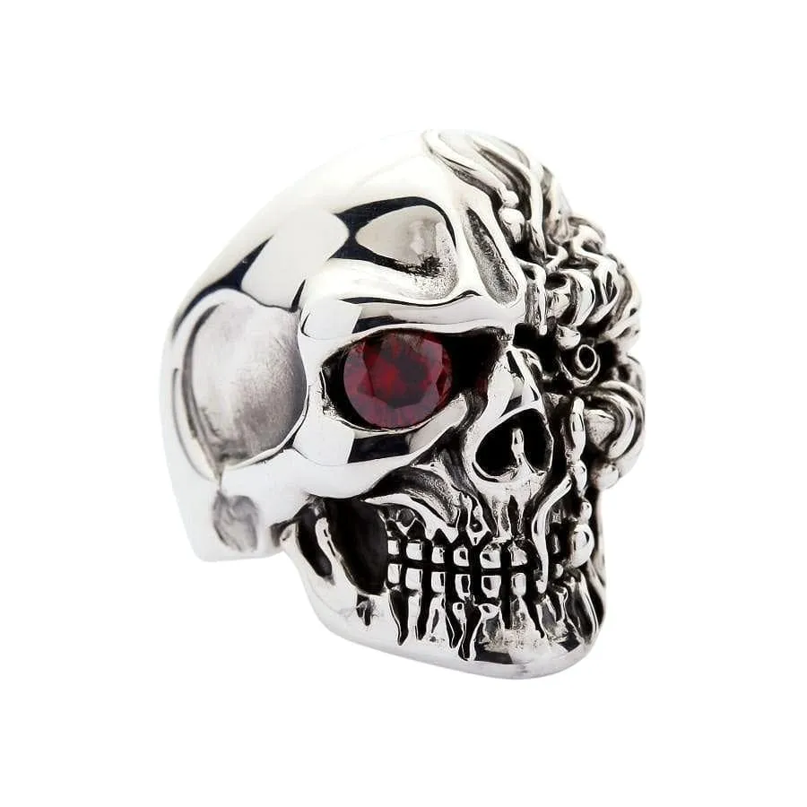 Terminator Cyborg Sterling Silver Skull Ring