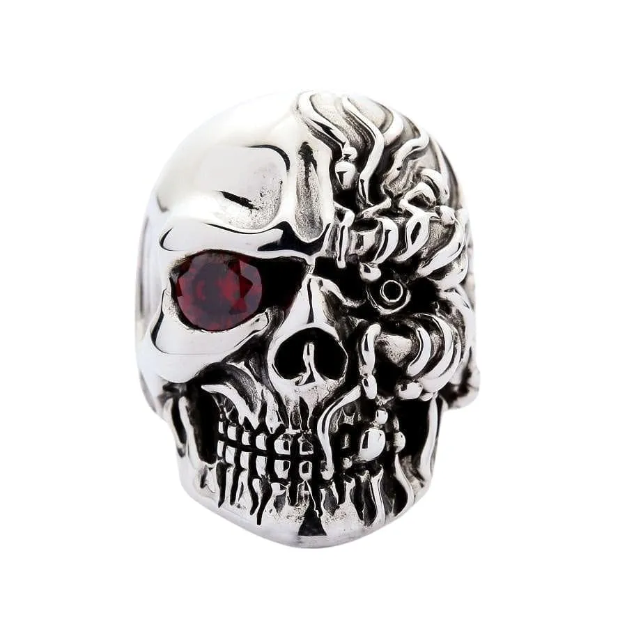 Terminator Cyborg Sterling Silver Skull Ring