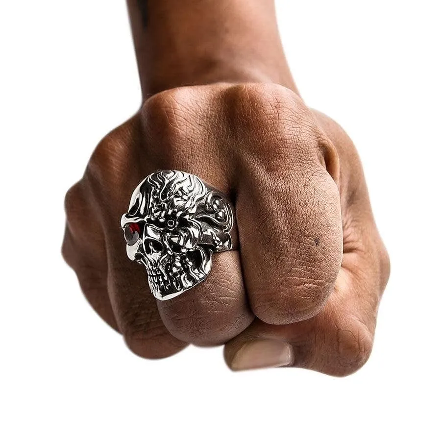 Terminator Cyborg Sterling Silver Skull Ring