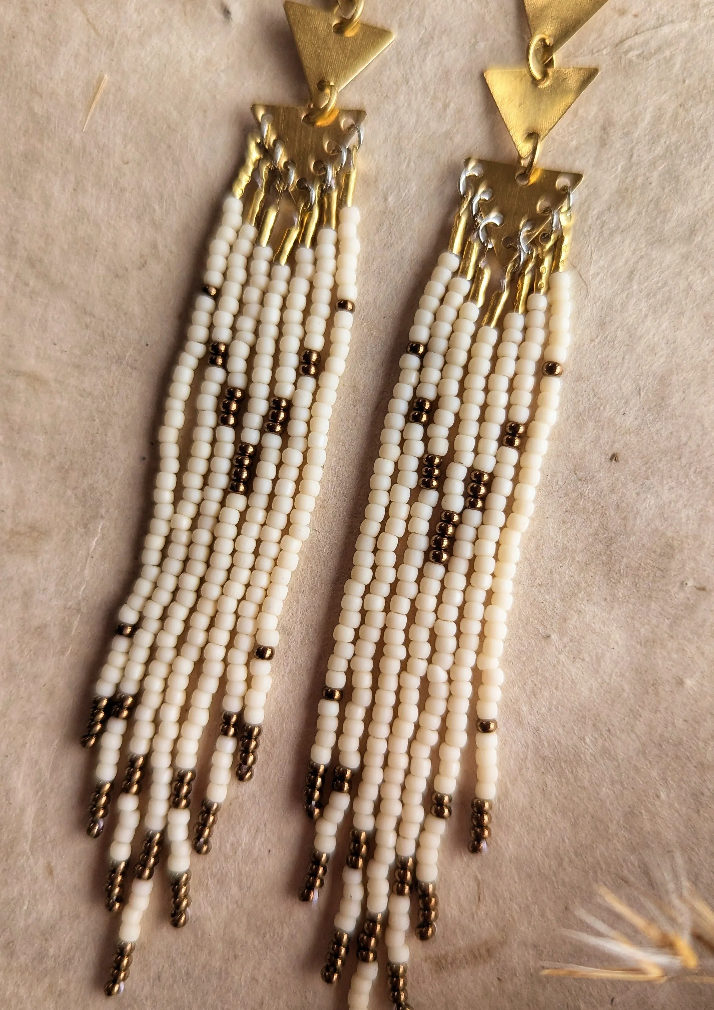Thalia Cream Boho Beaded Earrings