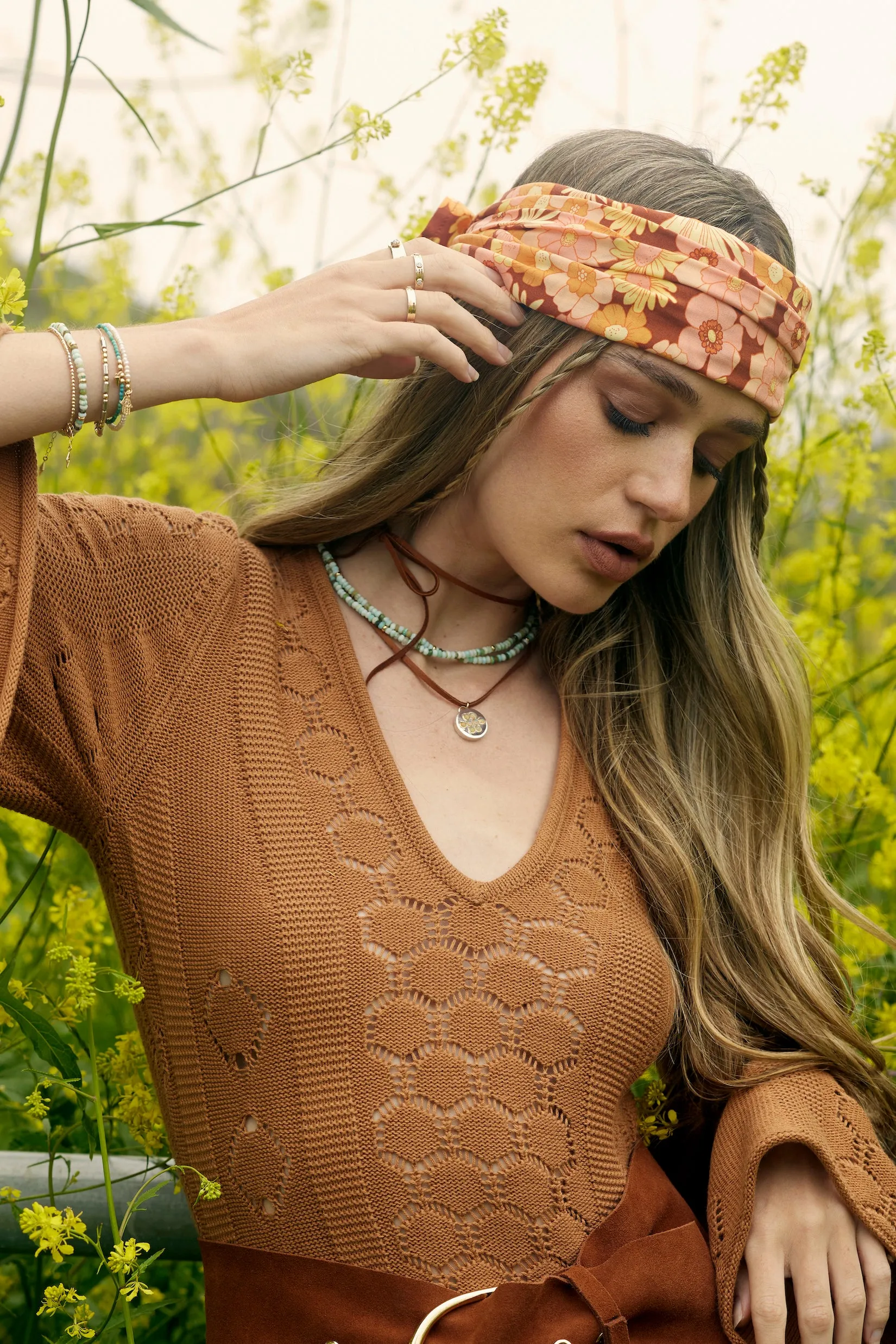 The Long Sailor Clasp Beaded Gemstone Necklace: Peruvian Opal