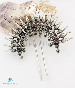 The Moggu Silver Bridal Hair Pin (Oxidised)
