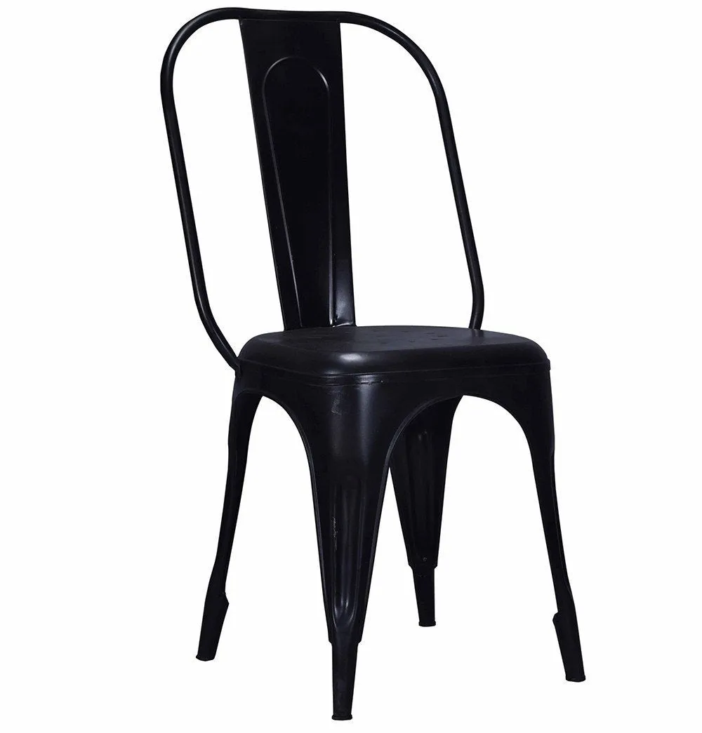 Tolix Style Dining Chair Black - Iron - Reproduction