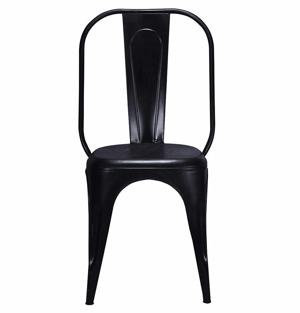 Tolix Style Dining Chair Black - Iron - Reproduction