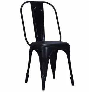 Tolix Style Dining Chair Black - Iron - Reproduction