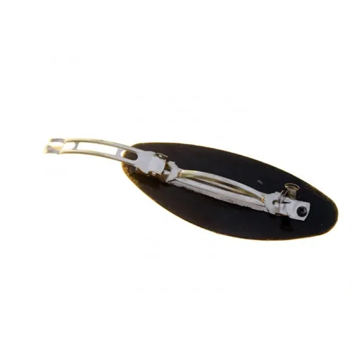 Ukrainian Hair Barrette Blue with Flowers