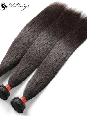 ULWIGS Pre-Plucked Ear To Ear Lace Frontal With 3 Thick Bundles Straight Weaves