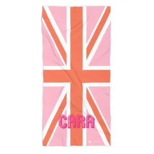 Union Jack Pink Beach Towel