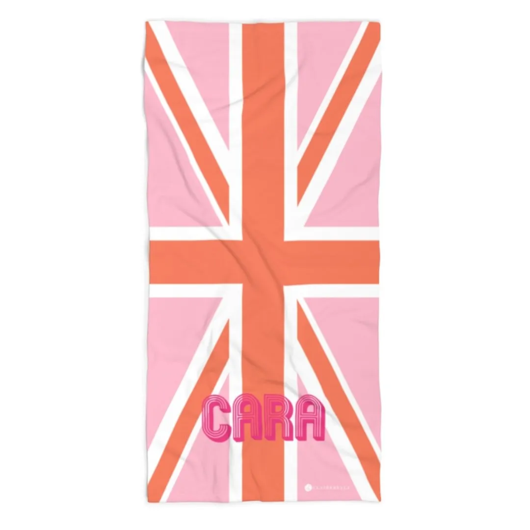 Union Jack Pink Beach Towel