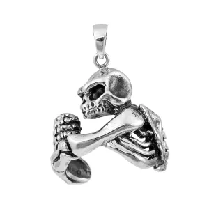 Unique Skull Pendant Vintage Biker Harley Masonic Skeleton Pendant Unisex Necklace Gift For Him