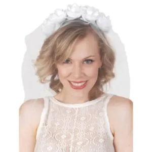 Veil White with White Flowers
