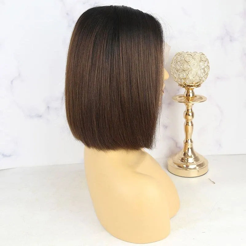 Venice Milk Chocolate Straight 13 x 6 Lace Front Bob Wigs