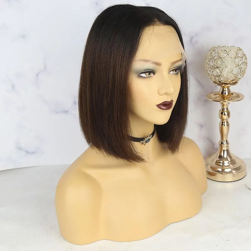Venice Milk Chocolate Straight 13 x 6 Lace Front Bob Wigs