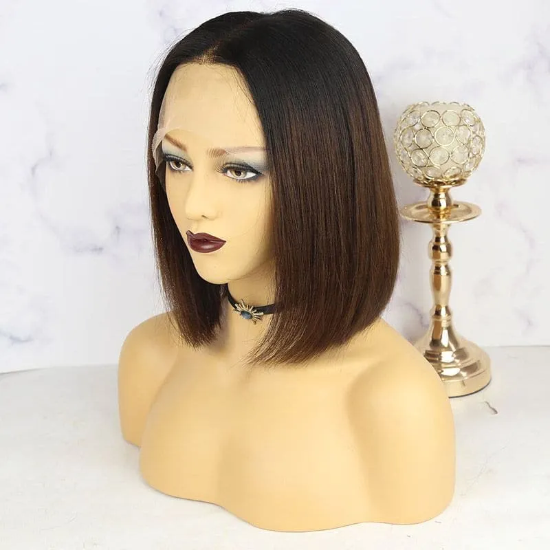 Venice Milk Chocolate Straight 13 x 6 Lace Front Bob Wigs