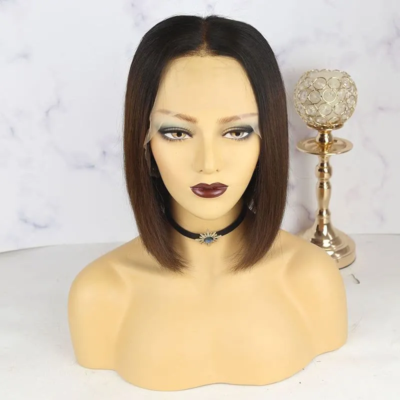 Venice Milk Chocolate Straight 13 x 6 Lace Front Bob Wigs