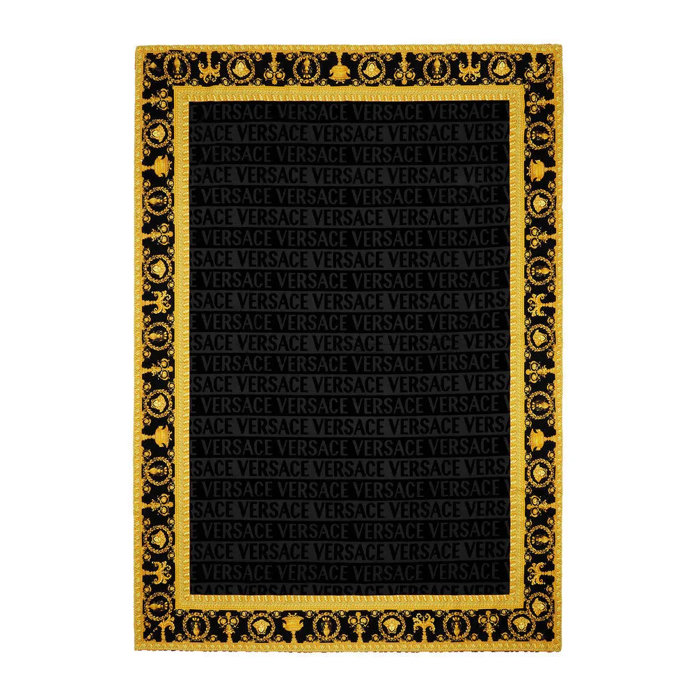 Versace Baroque & Jacquard Medusa Beach/Bath Towel Black-  195 cm x 145 cm