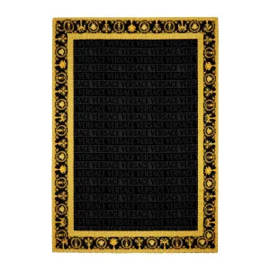 Versace Baroque & Jacquard Medusa Beach/Bath Towel Black-  195 cm x 145 cm