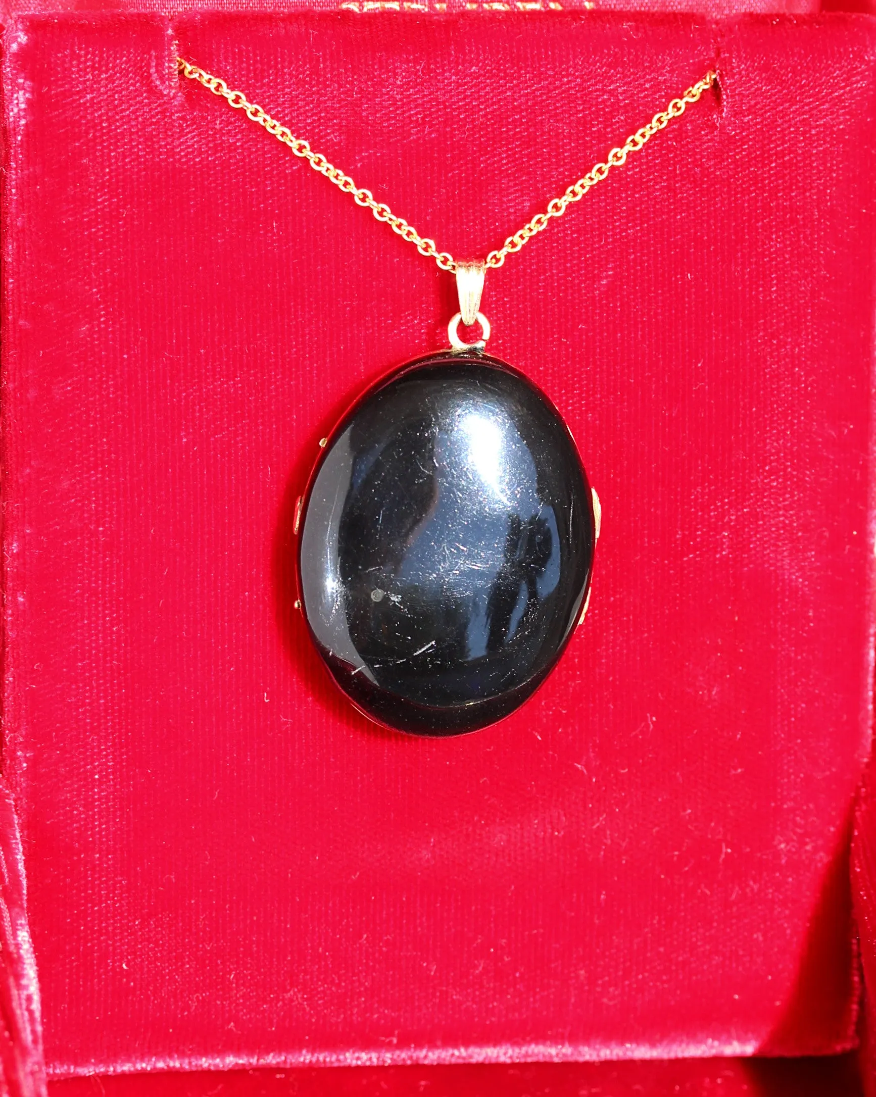 Victorian Locket with Black & Gold Enamel and Pearls, 18k