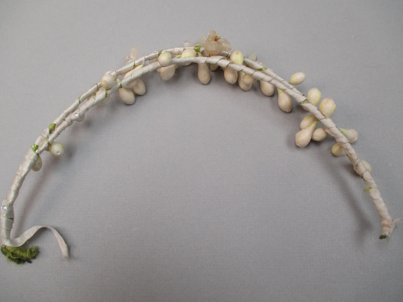 Vintage 1920s Wax Floral Bridal head Piece
