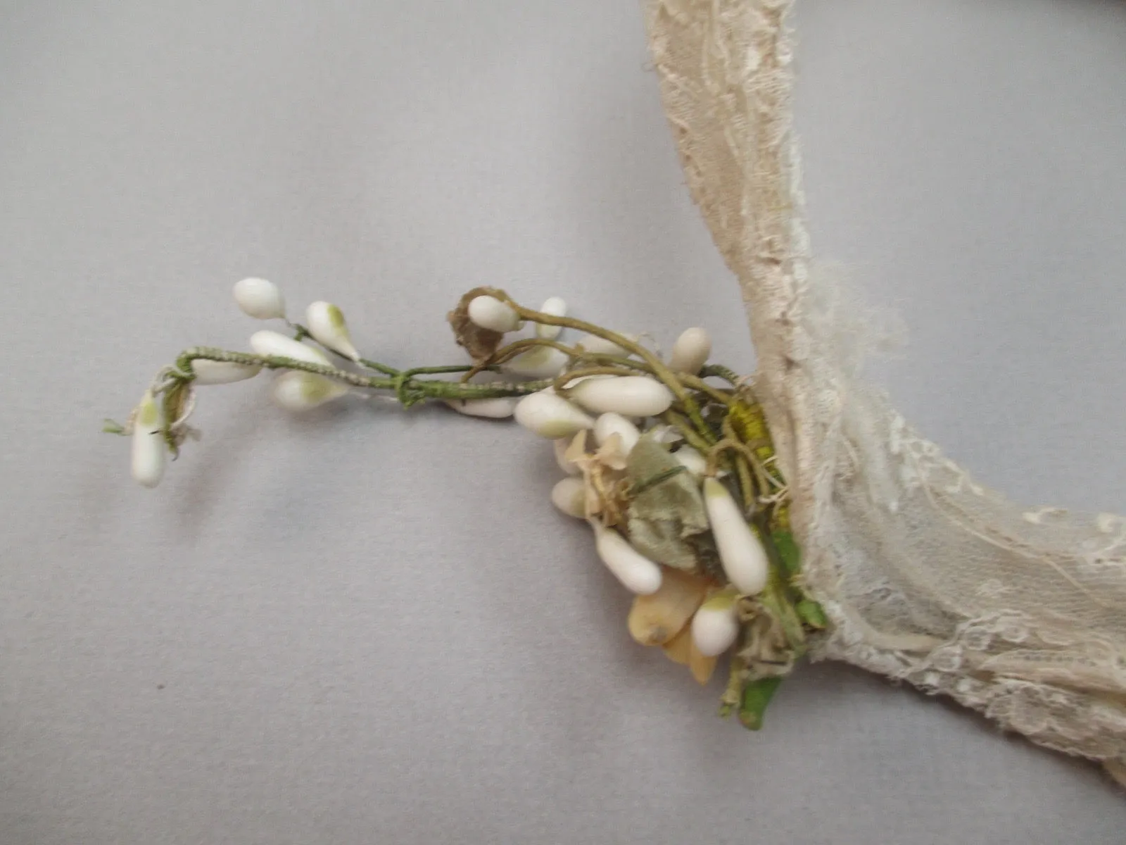 Vintage 1920s Wax floral bridal headpiece
