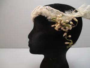 Vintage 1920s Wax floral bridal headpiece