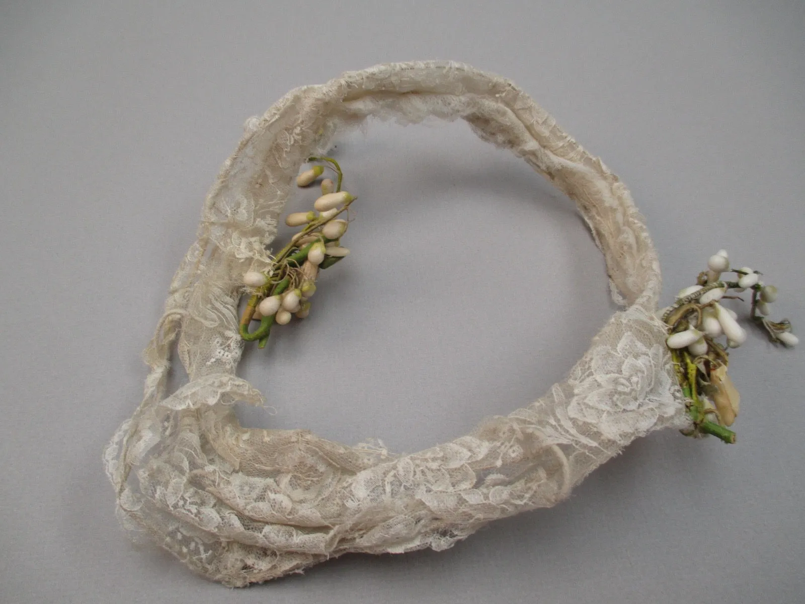 Vintage 1920s Wax floral bridal headpiece