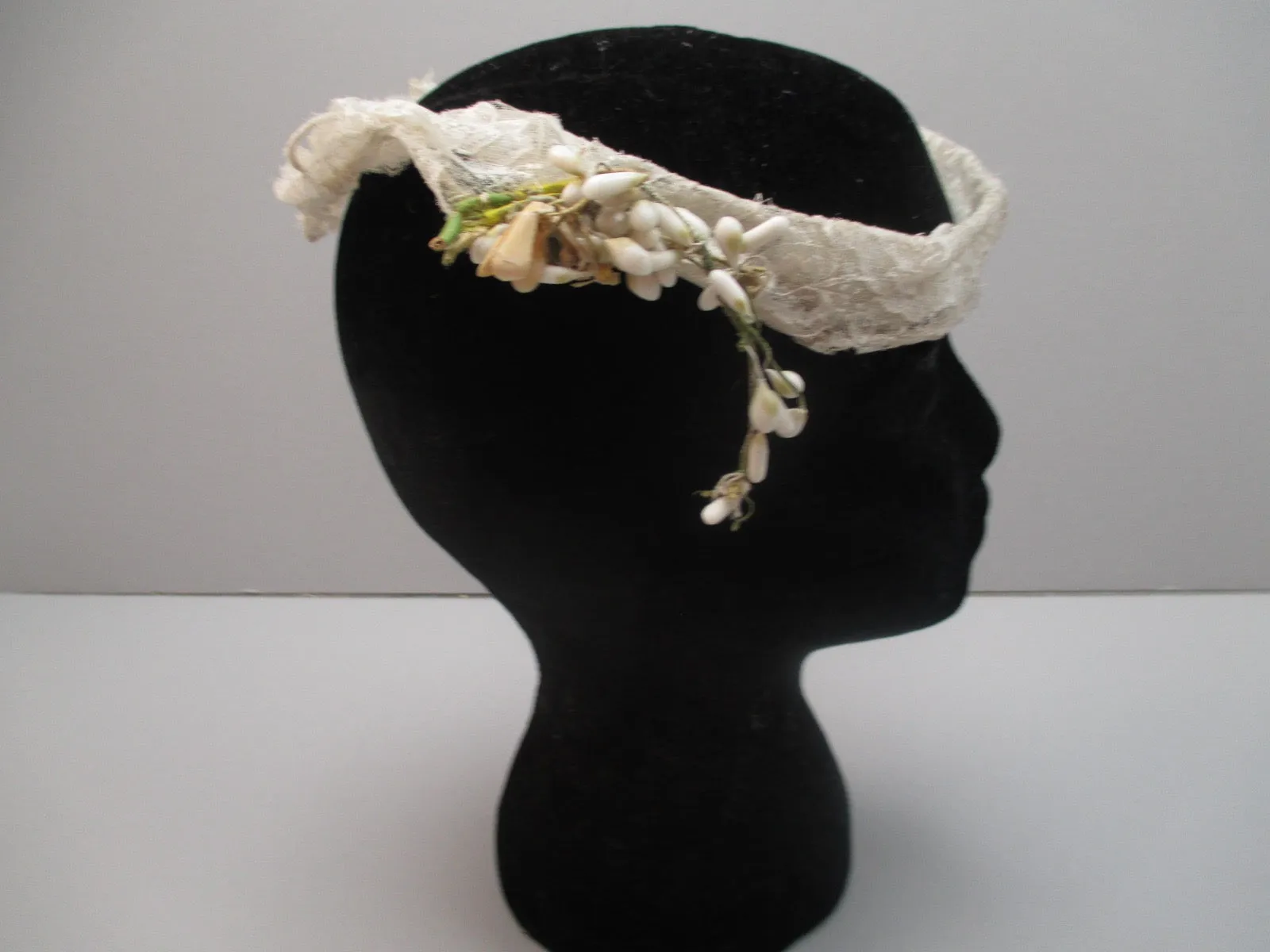 Vintage 1920s Wax floral bridal headpiece