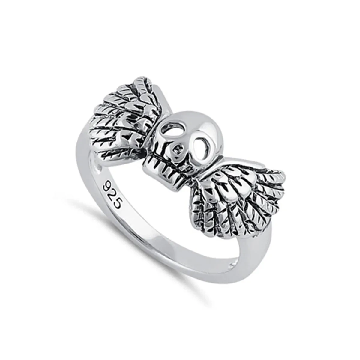 Vintage Gothic Style Skull Head 925 Sterling Silver Ring