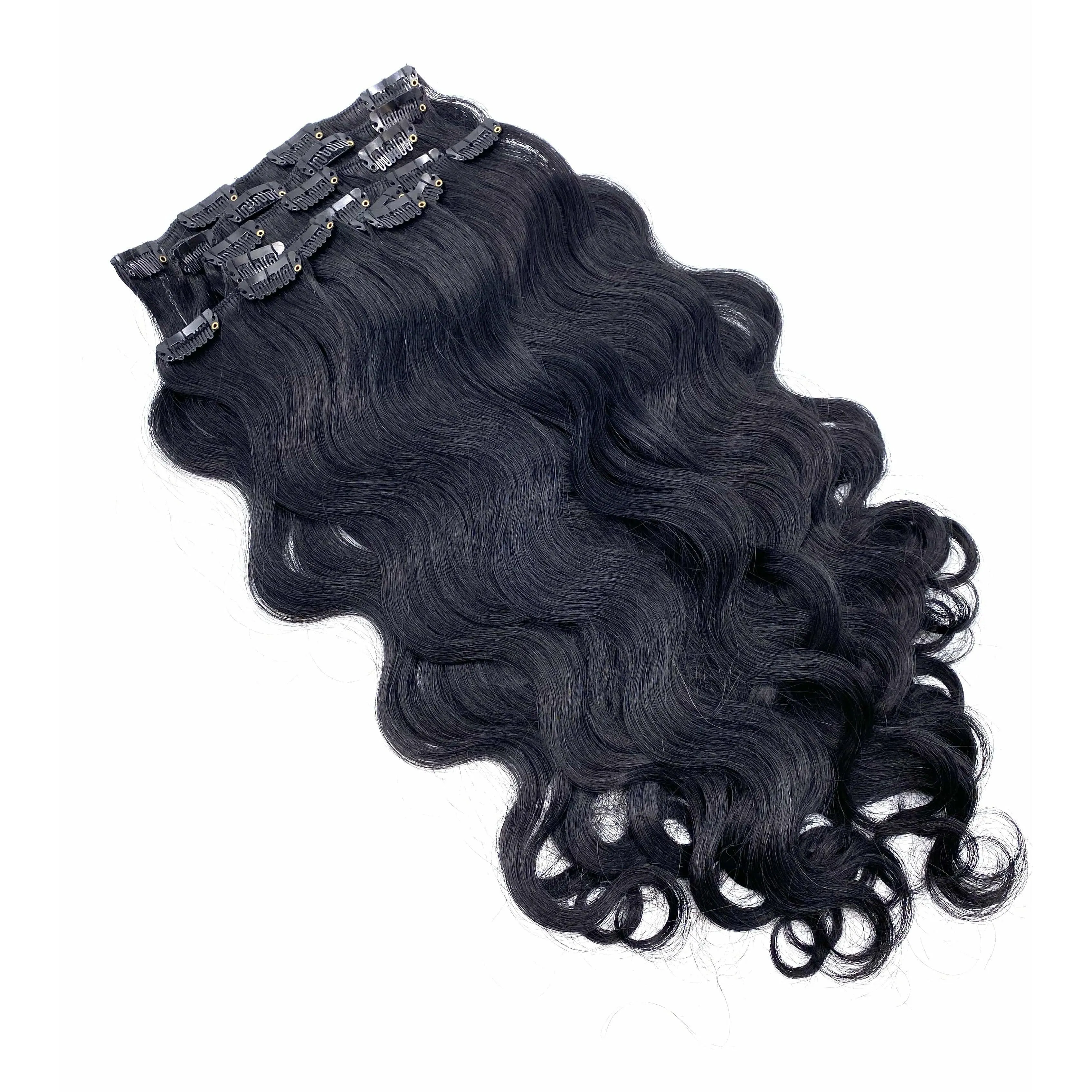 VIP Clip Extensions/ Body Wave  18" - ClipeX System