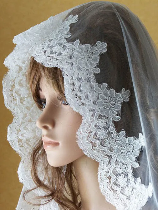 Waltz Length Lace Mantilla Wedding Bridal Veil VG1001