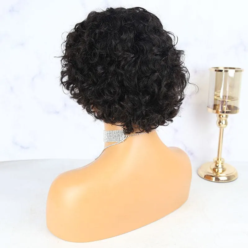 Water Wave Short Pixie Cut 13x6 Lace Front Wig BOB65