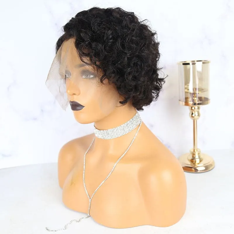 Water Wave Short Pixie Cut 13x6 Lace Front Wig BOB65