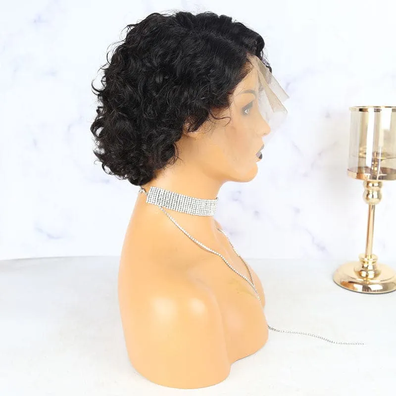 Water Wave Short Pixie Cut 13x6 Lace Front Wig BOB65