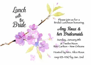 WATERCOLOR SPRING SPRIG CUSTOM INVITATION