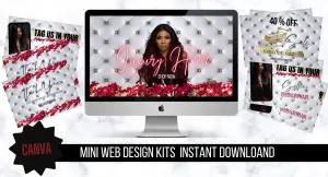 web Design Kit, Mini Web Banners, Social Media Flyer, Beauty business , Hair business
