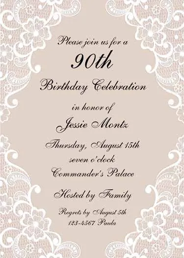WEDDING LACE FLORAL CUSTOM INVITATION
