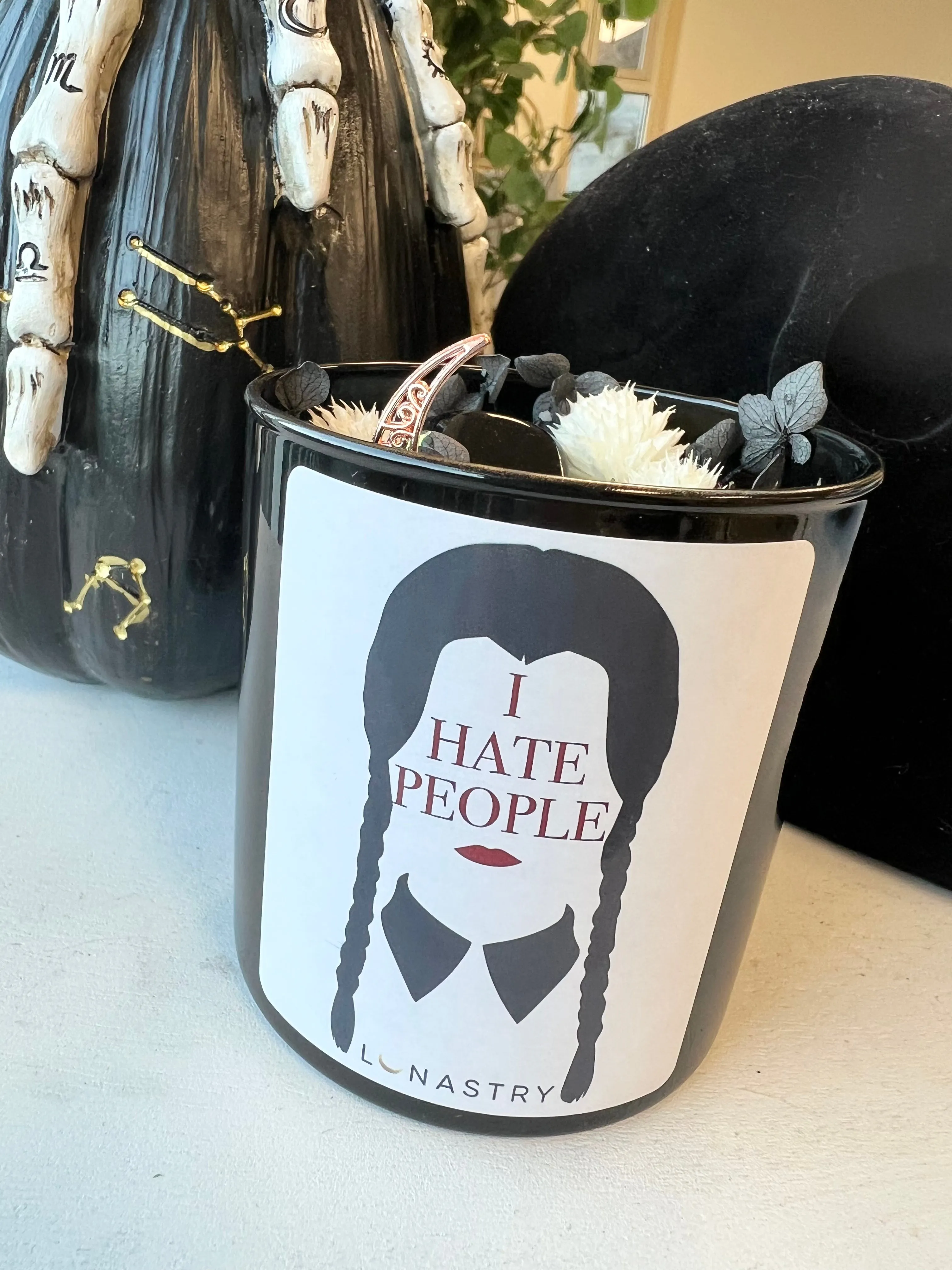 Wednesday I hate people candle